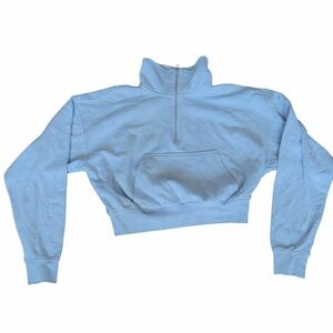 Divided Baby Blue  Half-Zip Sweatshirt